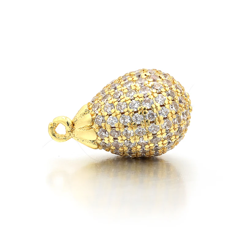 Латунный Соединитель с микроинкрустацией в виде капли воды 10 мм * 16 из циркония