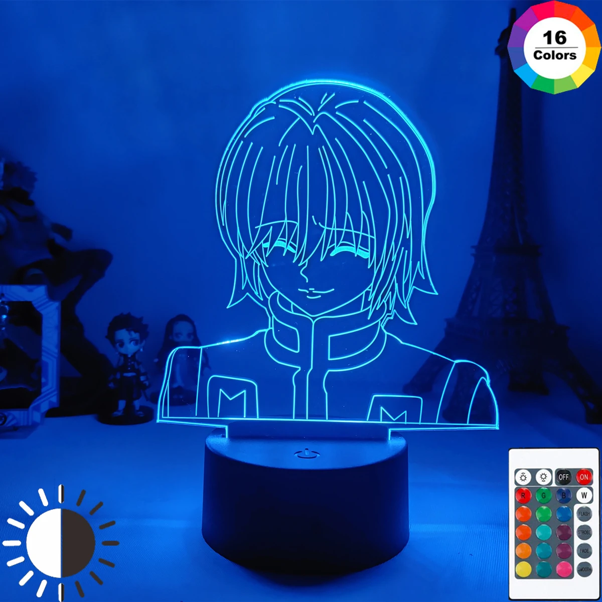

3D Night Light Kurapika Figure Acrylic Anime Gift Hunter X Hunter Lamp for Kid Bedroom Decor Lighting Childrens Room Nightlight