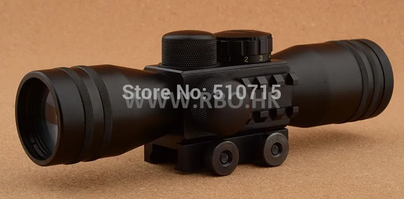 Винтовочный прицел 4X32 и красный лазерный для базового крепления Пикатинни 20 мм