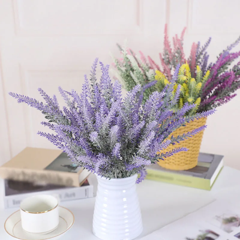 

A bunch Simulation Plants Home Decoration Accessories Artificial Plants Nordic Flocking Lavender Wedding Party Decoration