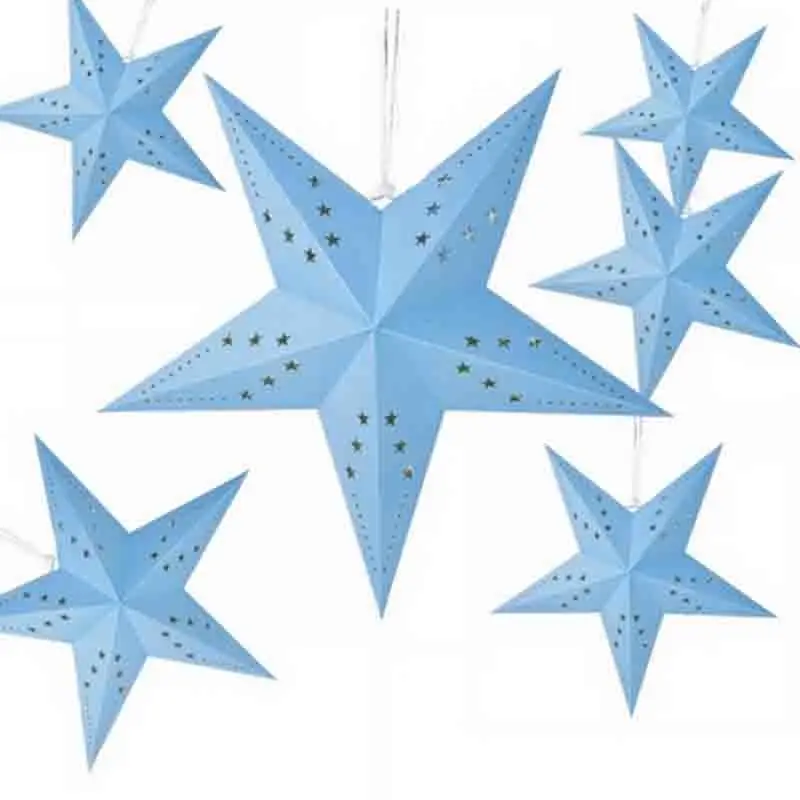 Бумажные звезды фонарь 2020 3D подвесной Звездный для свадебного декора детский