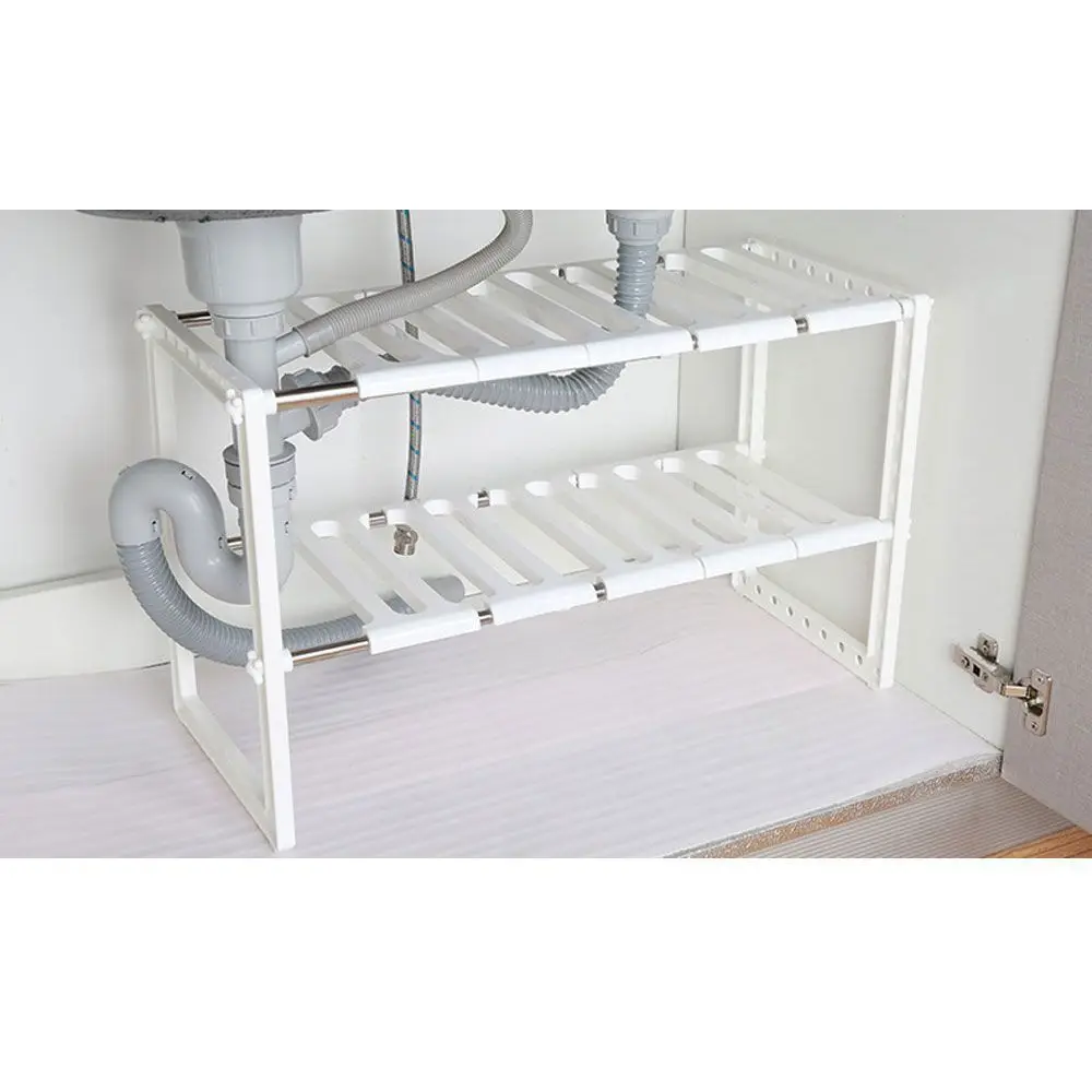 

Adjustable Classic Korean-style Stainless Steel Multi-functional Kitchen Sink Rack White Kitchen Sink Accessories