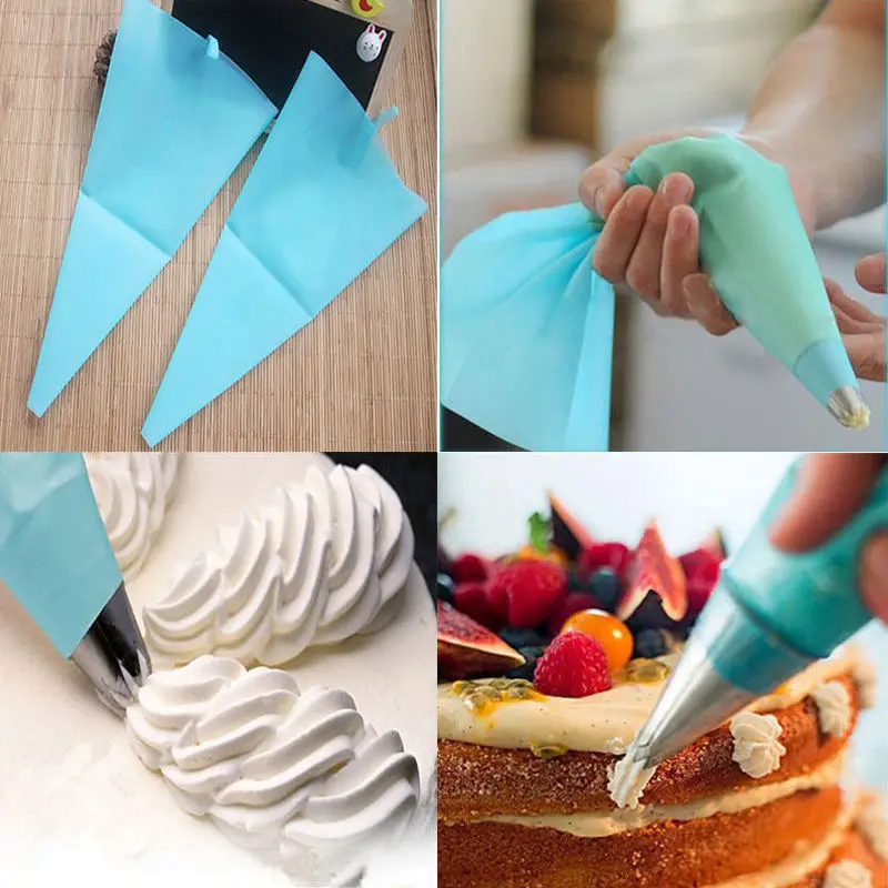 New 2020 DIY Cake Decorating Tools Blue Silicone Icing Piping Cream Pastry Bag 3 Sizes Reusable Batter Dispenser | Дом и сад