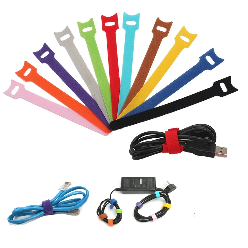 

T-Type Cable Winder Cable Organizer Reusable Velcro Home Mouse Cable Headphone Holder HDMI Cable Hoop Tape Protection Artifact