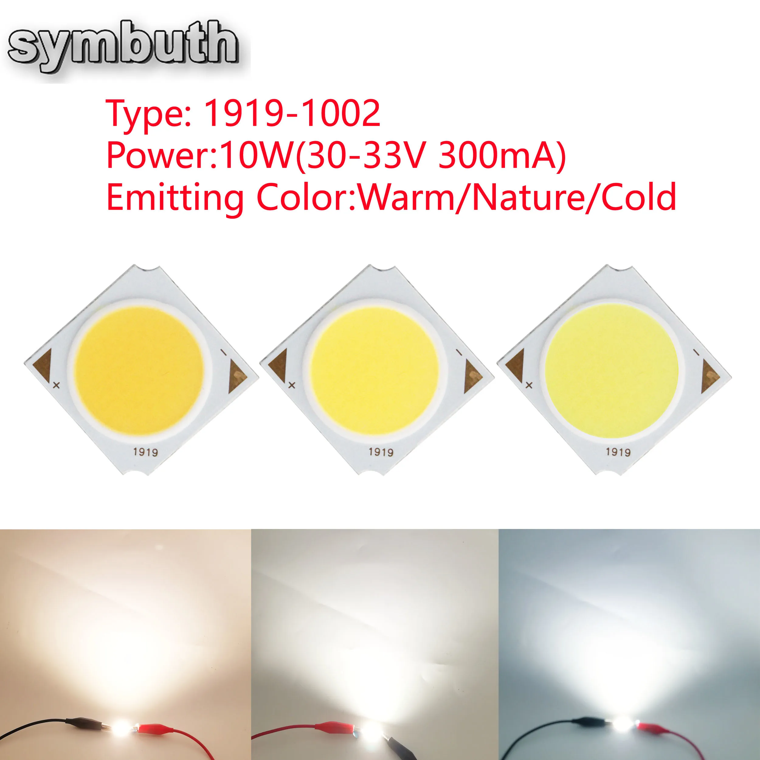 5pcs 10W Led Cob Light Source 19x19mm 17mm Lighting Diameter Led Cold Warm Natural White for Down Track Light Diy Lamp Bulb