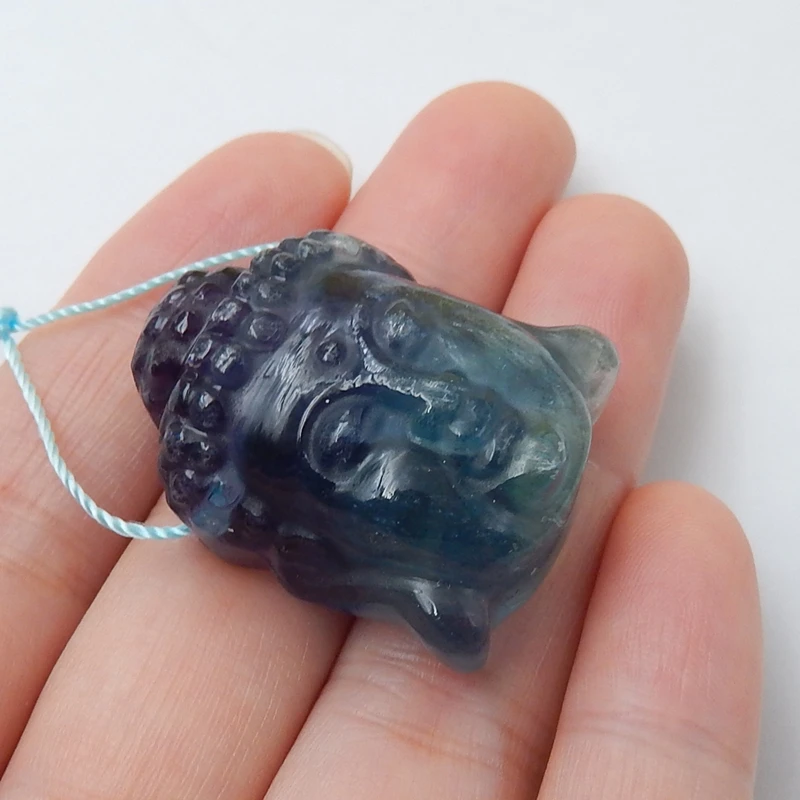 Горячая продажа 1 шт натуральный камень Flourite резная фигурка в виде головы Будды