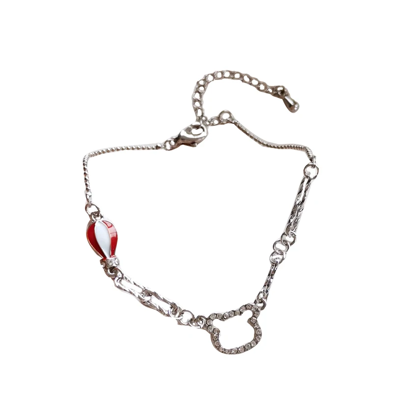 

Mihan Modern Jewelry Hot Air Balloon Charm Bracelet 2021 New Design High Quality Shiny Crystal Chain Bracelet For Girl Gifts