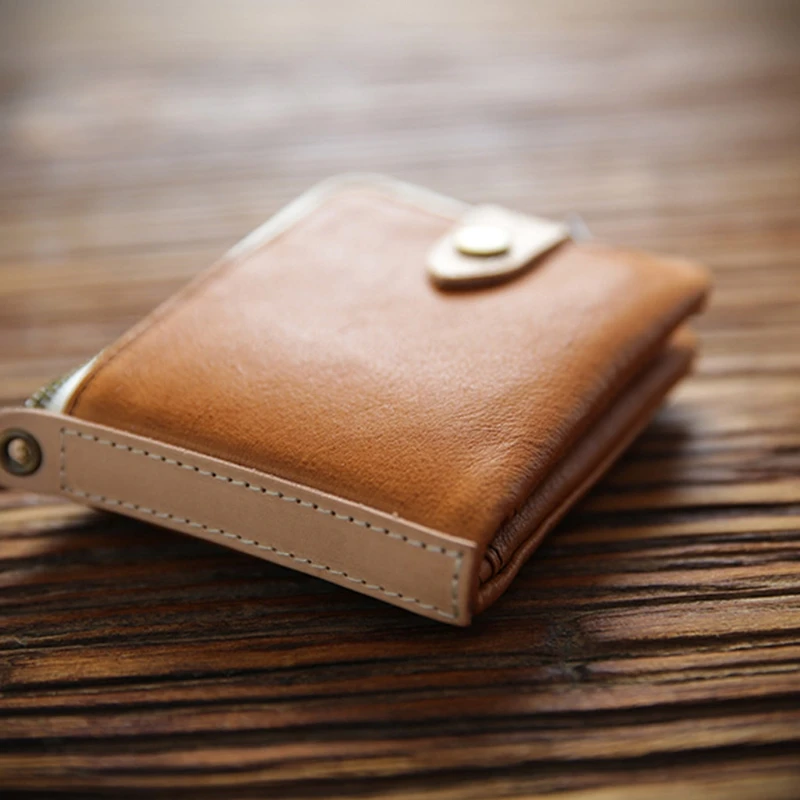 

Men's Leather Vintage Short Wallet Credit Card Holder Bifold Business Purse