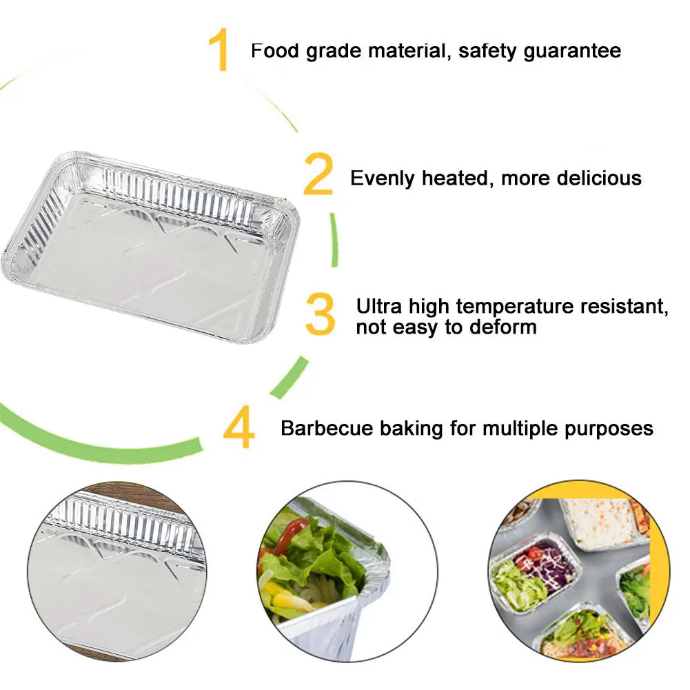 10 шт. 2200 мл Алюминий Фольга кастрюли лотки глубокий Мармит морозильник гриль Еда