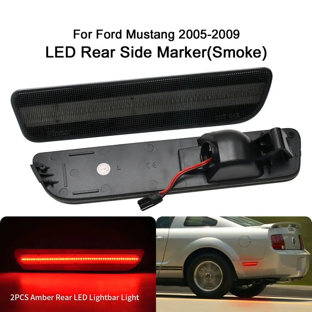 Smoked lens 2 шт. для Mustang красный стояночный фонарь светодиодный задний боковой габаритный светильник для Ford Mustang 2005-2009 - Испускаемый цвет: Smoked lens