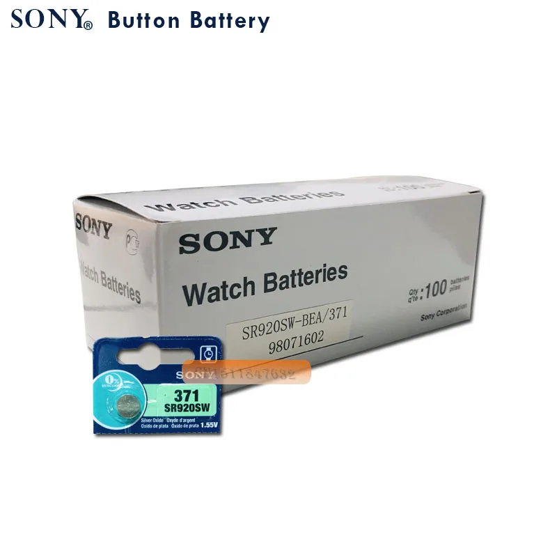 10 шт. новинка Sony 100% оригинал 371 SR920SW 920 1 55 в часовая батарейка Кнопочная сделано