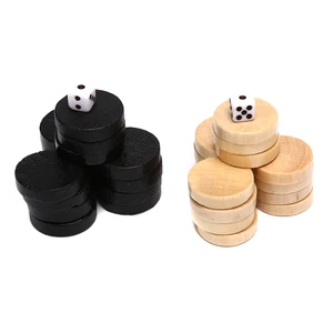 Деревянные шашки, шашки, нарды, шахматы для детей, настольная игра, 2 кубика, повседневная настольная игра, интеллектуальные игры, развлечения, 30 шт.