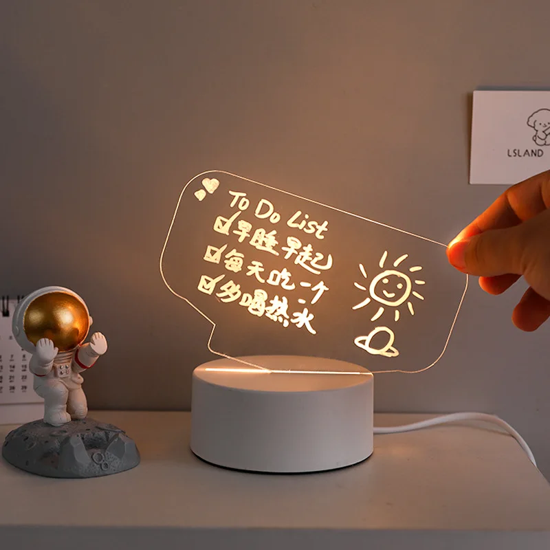 Перезаписываемый ночник с доской для сообщений милая мягсветильник настольная