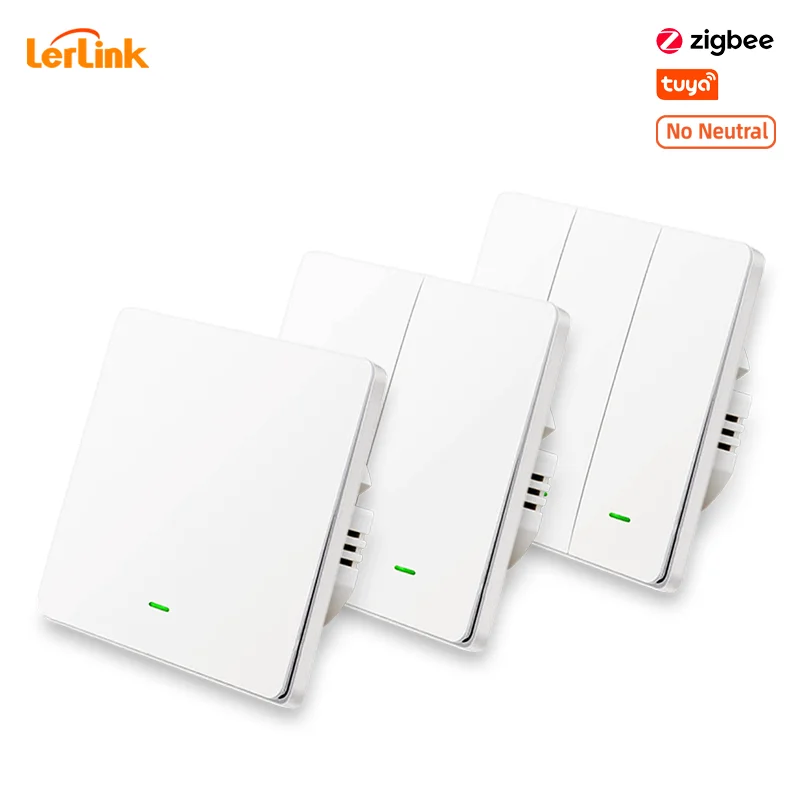 

Настенный выключатель Zigbee, без нейтральной кнопки, настенный выключатель, одинарный Fire Wire, 1/2/3 Gang Tuya, беспроводной пульт дистанционного упра...