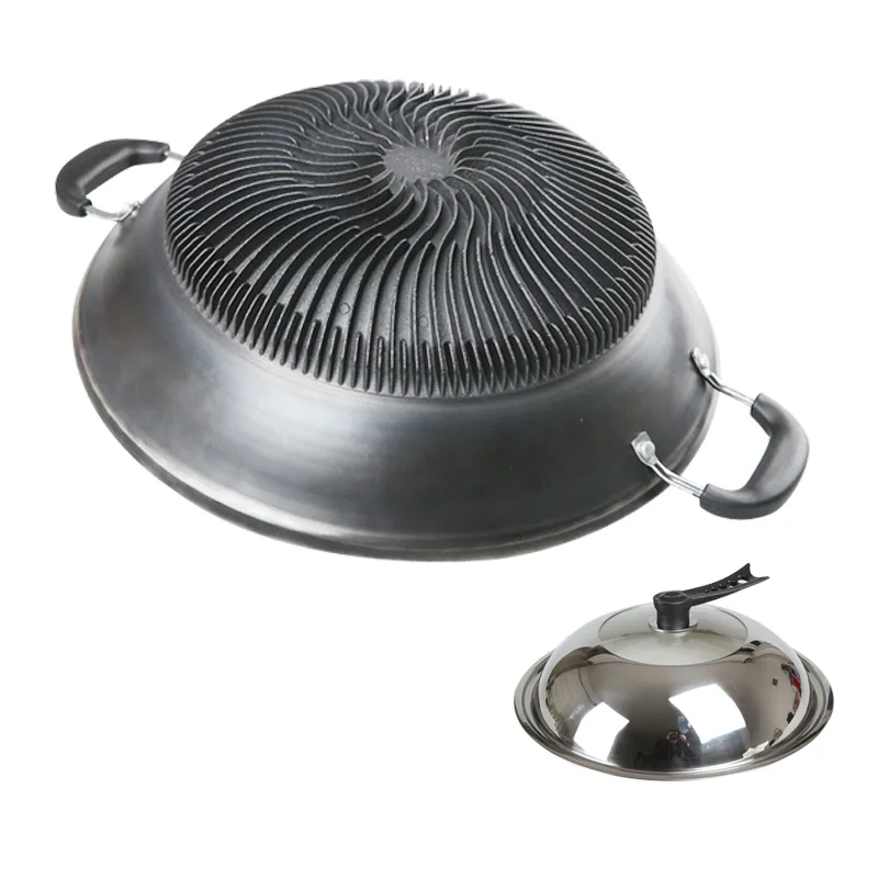 Чугунная энергосберегающая газовая кастрюля wok для домашнего использования