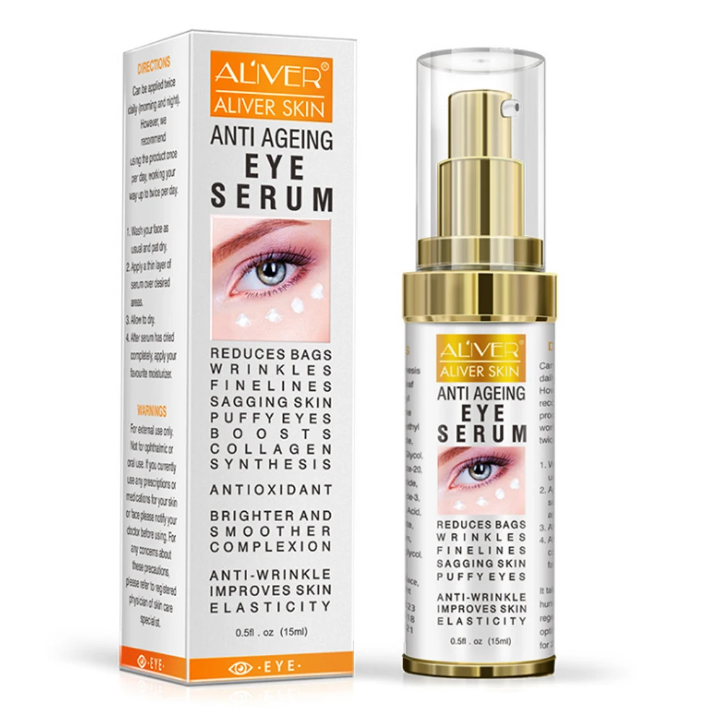 

15ml Anti Wrinkle Eye Lifting Serum Liquid Anti Aging Dark Circle Removal Cream Reduce Fine Lines Wrinkles Puffiness
