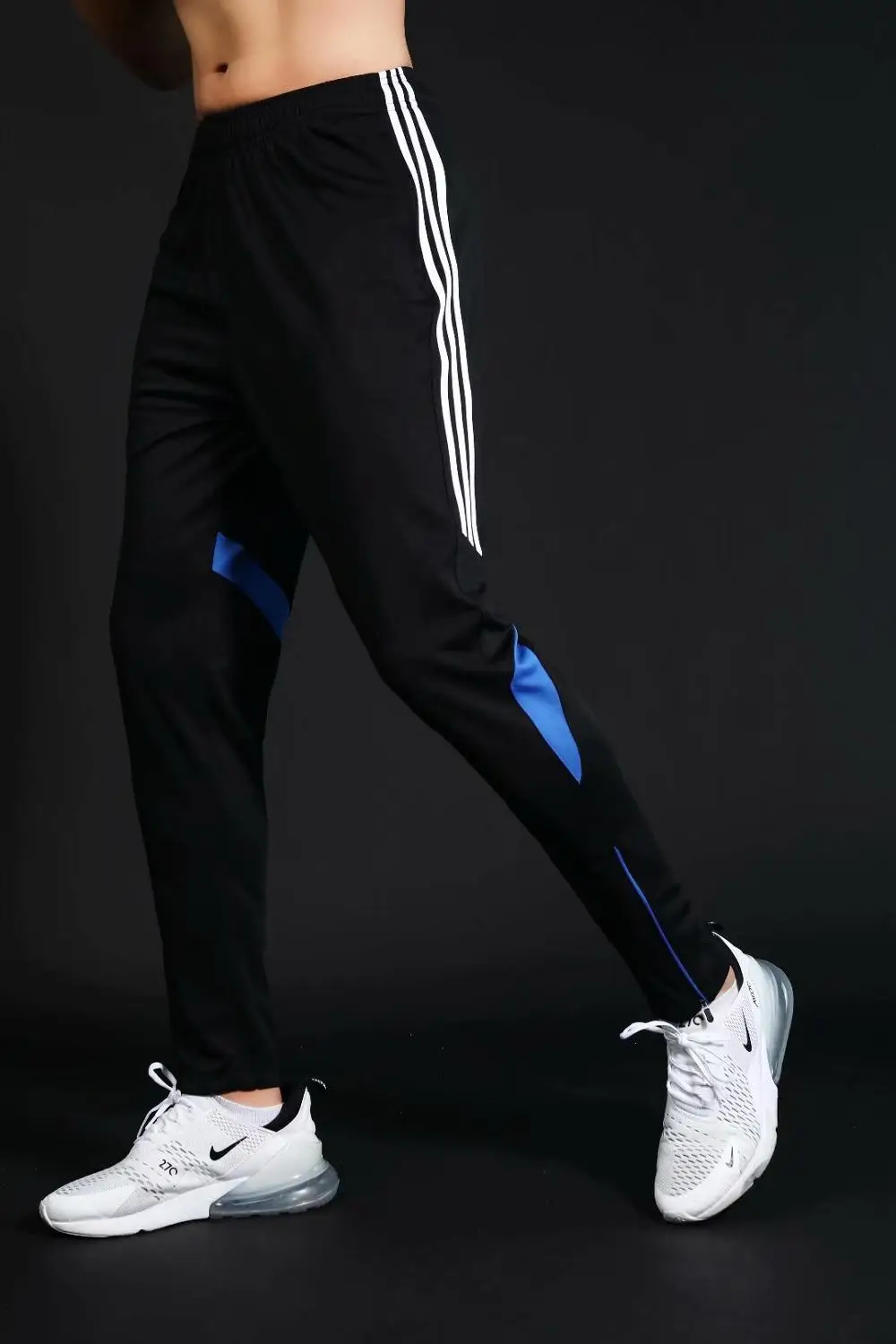 Штаны на молнии с карманами для спортзала бега мужские спортивные тренировочные