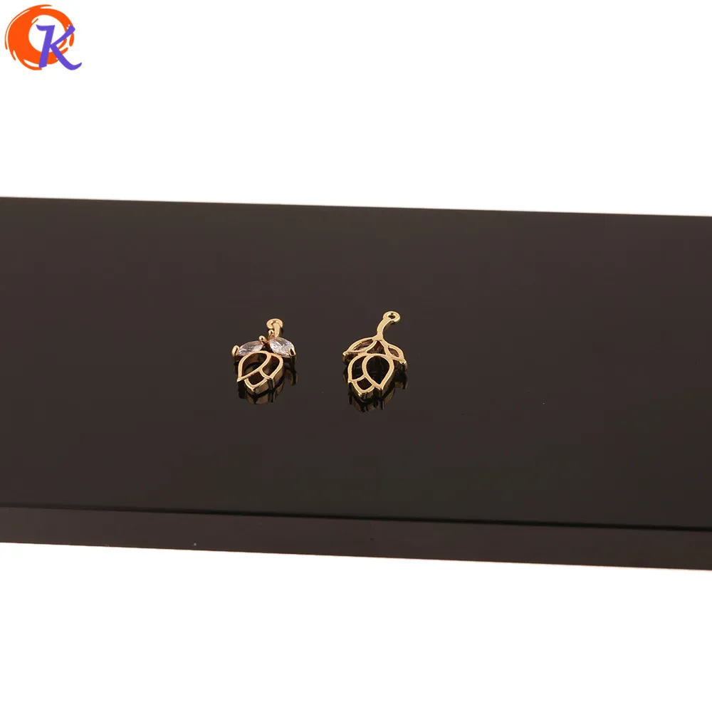 

Cordial Design 30Pcs 10*19MM Jewelry Accessories/Hand Made/Genuine Gold Plating/CZ Charms/Flower Shape/DIY Earring Findings