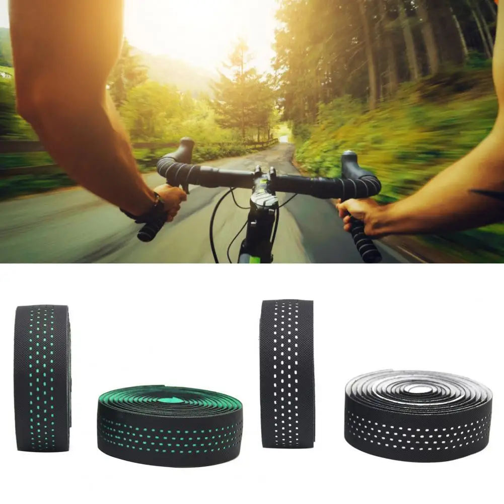 

Polyurethane 1 Pair Durable Adhesive Shock Absorbing Bar Tape EVA Bike Handle Tape Breathable for Cycling