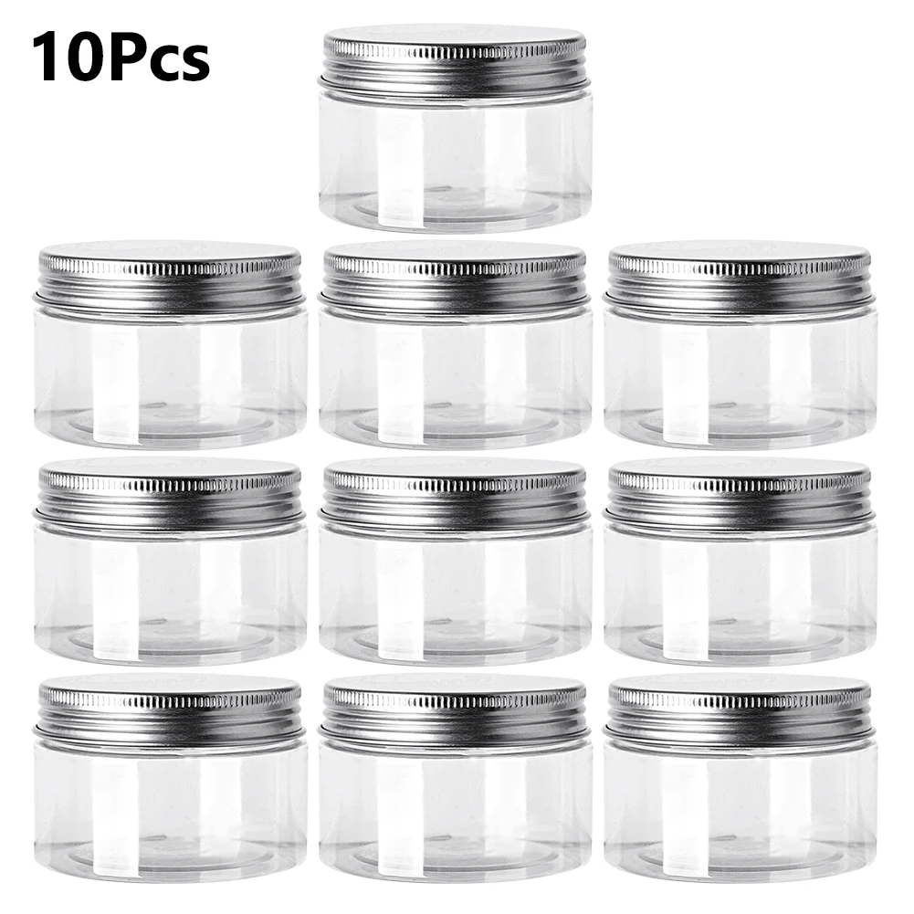 

10 шт., пластиковые контейнеры с алюминиевыми крышками, 200/300/400/500 мл