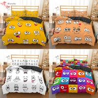 homesky cartoon bedding set funny face duvet cover home 135 beds comforter cover pillow case 23 pcs adult child size