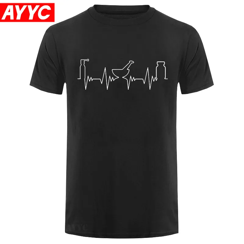 

New Short Sleeve Cotton Print Men'S Relax The Pharmacist's Here Medical Pharmacy T Shirt Pharmacist Heartbeat T Shirts