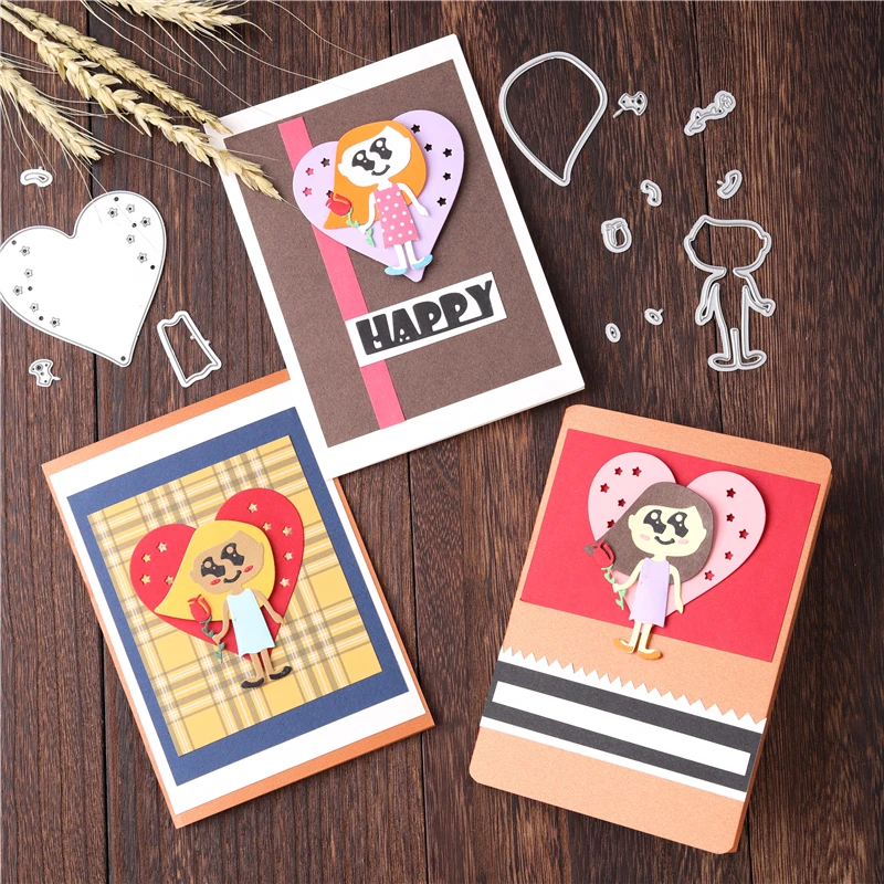 YaMinSanNiO сердце милая девушка резки металла высечки штампы новые для скрапбукинга