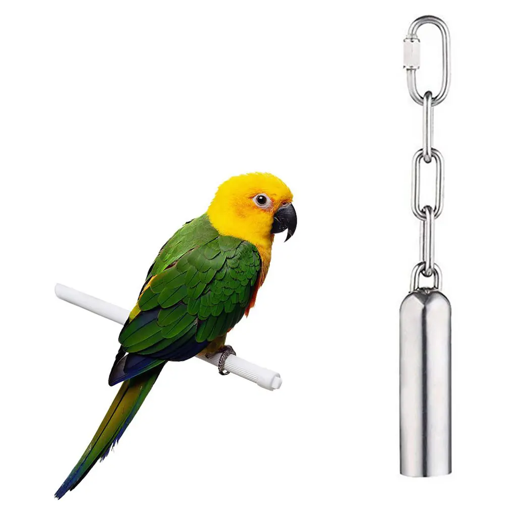 

Creative Stainless Steel Parrot Funny Hanging Bell Stainless Steel Bird Cage Chew Bite Resistant Swing Stand Toys Pet Supplies