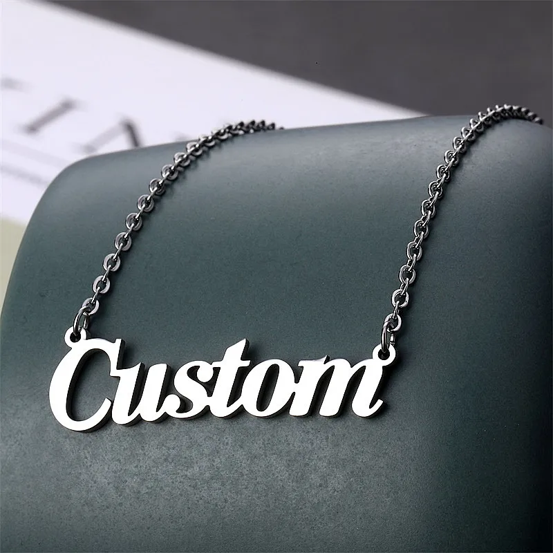 Персонализированное колье из нержавеющей стали чокер с надписью|Индивидуальные