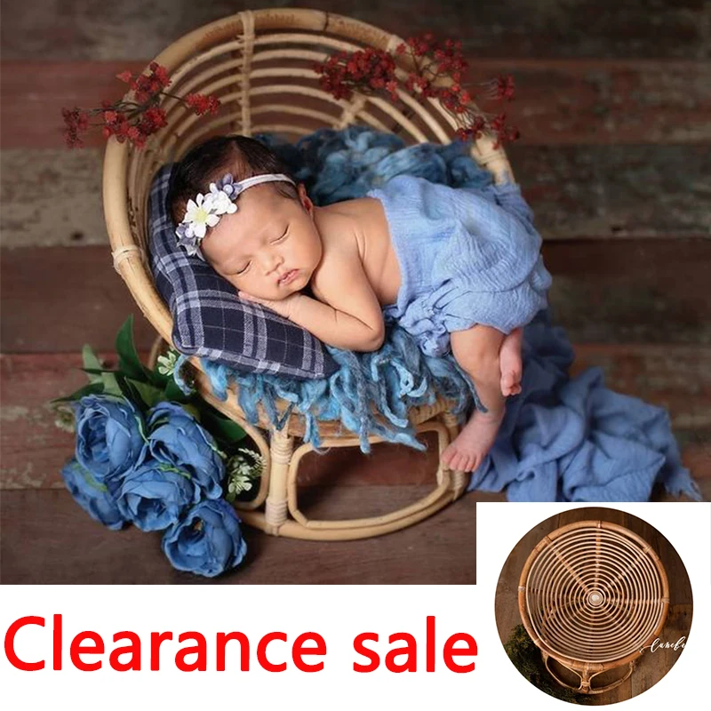 Newborn Photography Props Weaving Baskets Baby Papasan Chair Photo Bed Posing Props Infant Photo Shoot Accessories Cany Beds