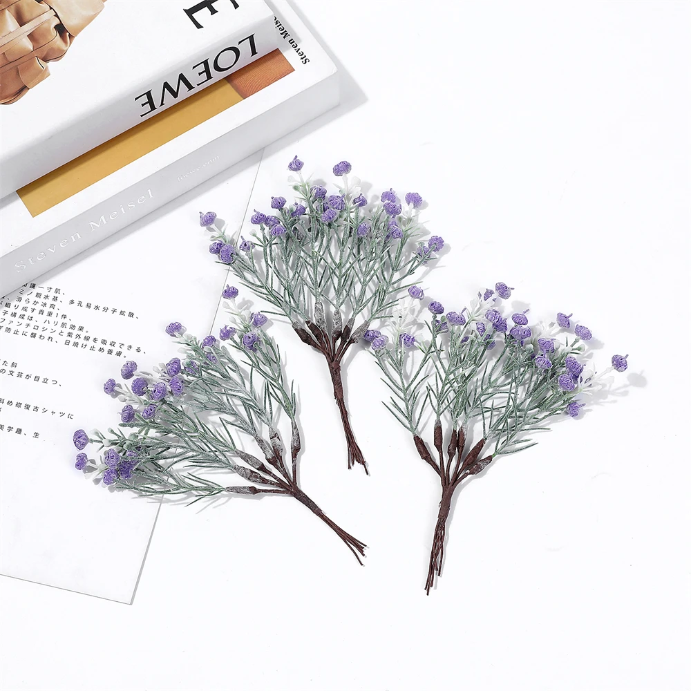 

Искусственные цветы Милана шелковые фиолетовые белые 6 шт.