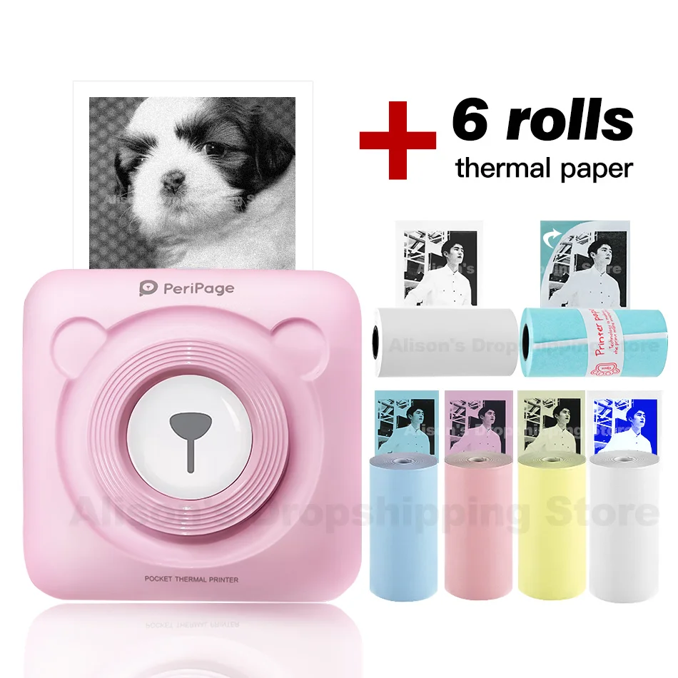 PK Add 6 Group Paper GZM5804 A6 PeriPage Мини Портативный Bluetooth беспроводной бумажный фотопринтер Карманный термопечать USB подключение Impresoras Fotos - Цвет: PK Add 6 Group Paper