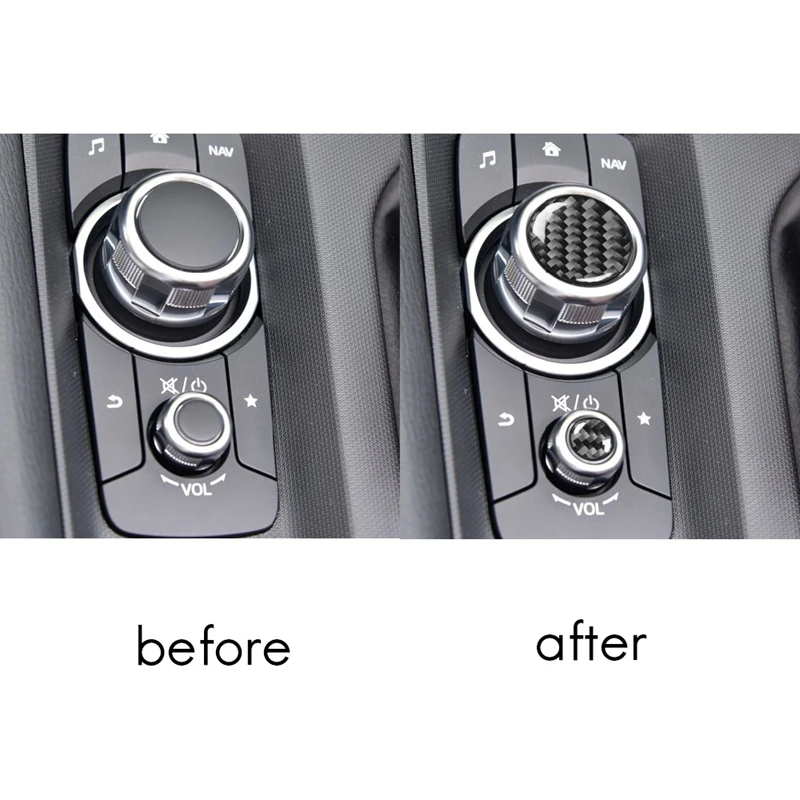 Carbon Fiber Multimedia Buttons Cover Trim Sticker Center Console For Mazda MX-5 Miata Roadster 2016+ MX5 ND Interior | Электроника