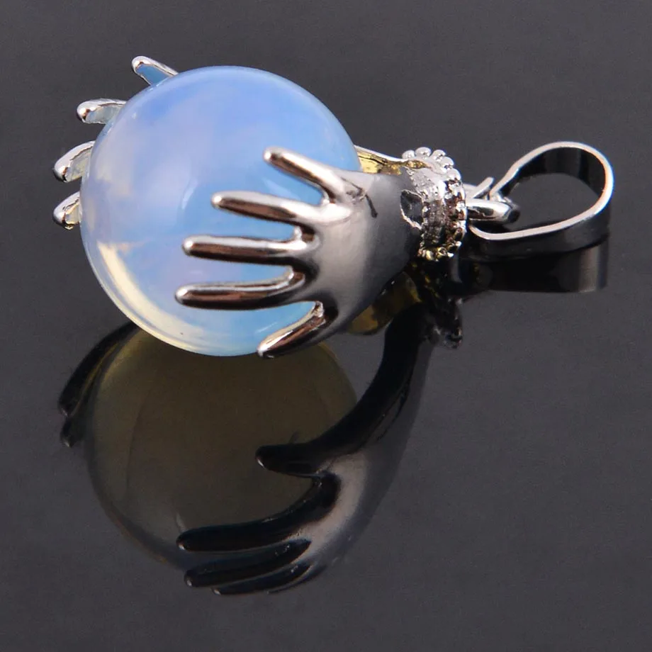 Натуральный тигровый глаз лазурит оникс опал круглые камни бусины кулон с двумя