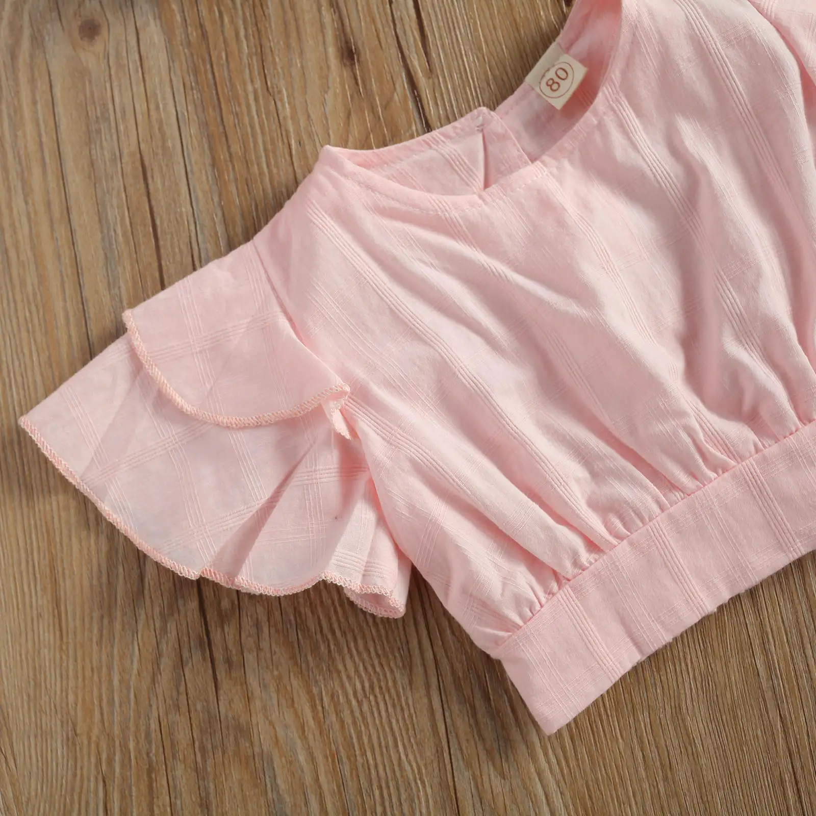 

Kids Girls Three Piece Stripe Suit Round Neck Short Sleeve Ruffles Tops Striped Shorts Hairband Summer Girl Clothes