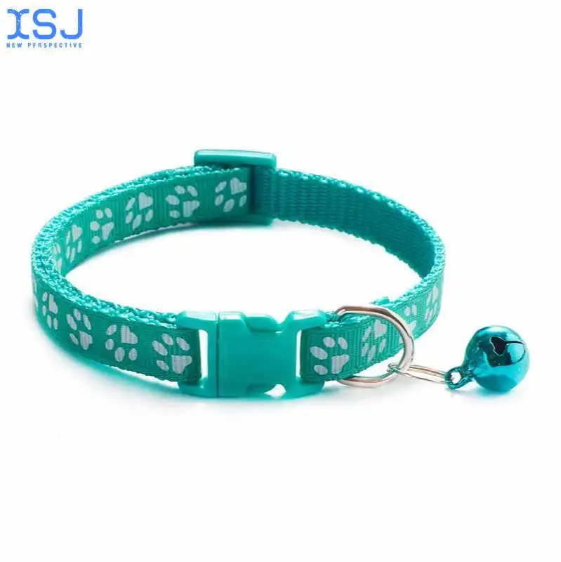 

Fashion Pets Dog Collar Cartoon Funny Footprint Cute Bell Adjustable Collars for Dog Cats Puppy Pet Accessories Free Shipping