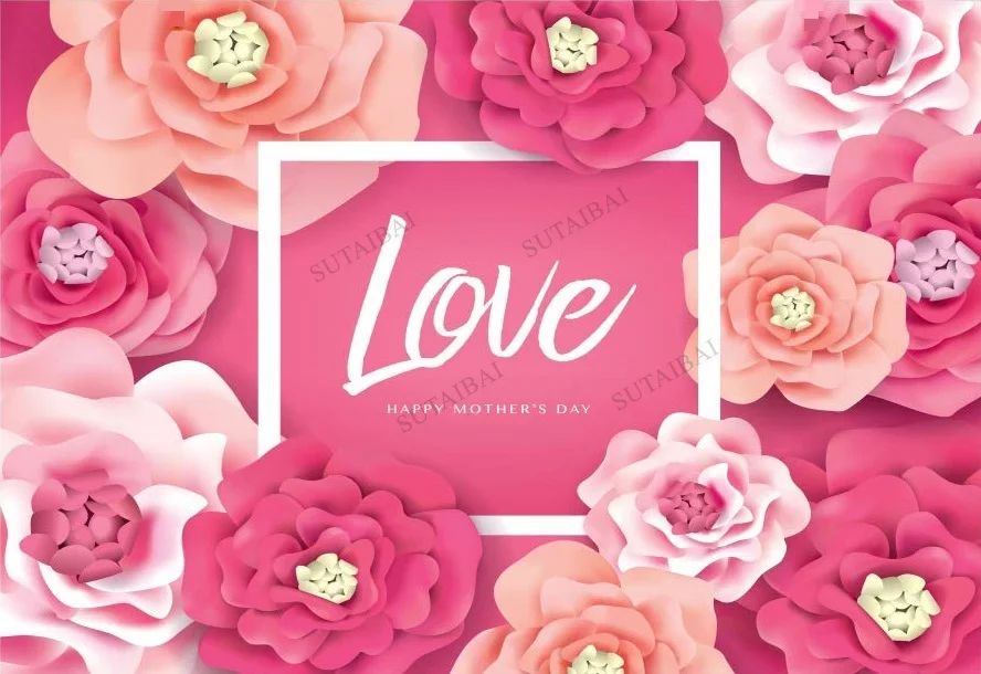 

Happy Mother's Day Backdrops Photography Flowers Decorations Background Photographic Studio Mother Mom Party Poster Banner Vinyl