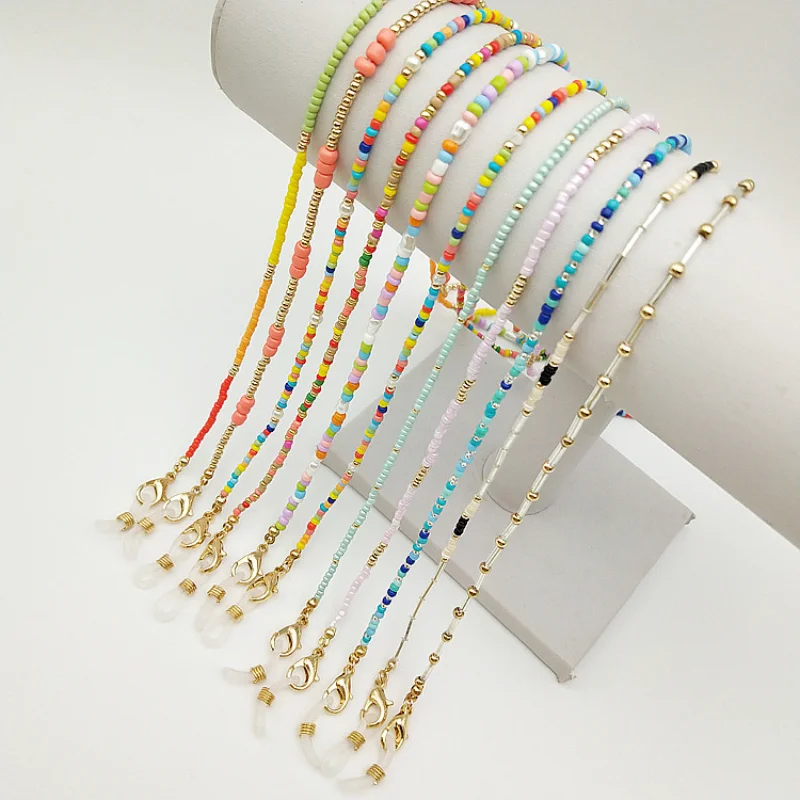 

2022 Rice Beads Glasses Chains Accessory Mask Holder Chain Glasses Lanyard Colorful Eyeglass Ropes Aceseeorries for Girls