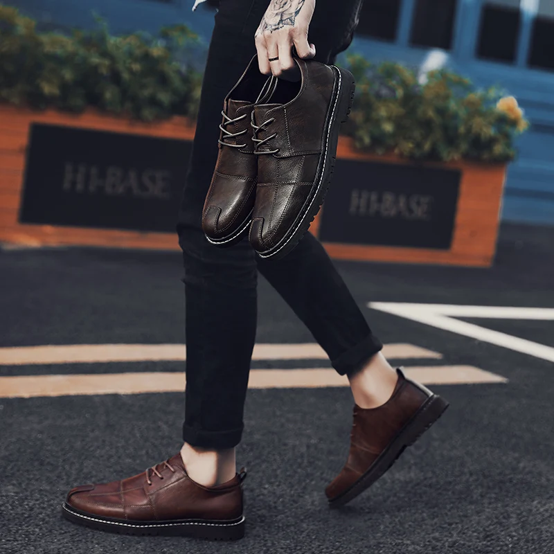 

New Summer Casual Natural Leather Formal Men Oxford Luxury Brand Lace-up Solid Dress Shoes Business Flat Shoes Fashion Sneakers