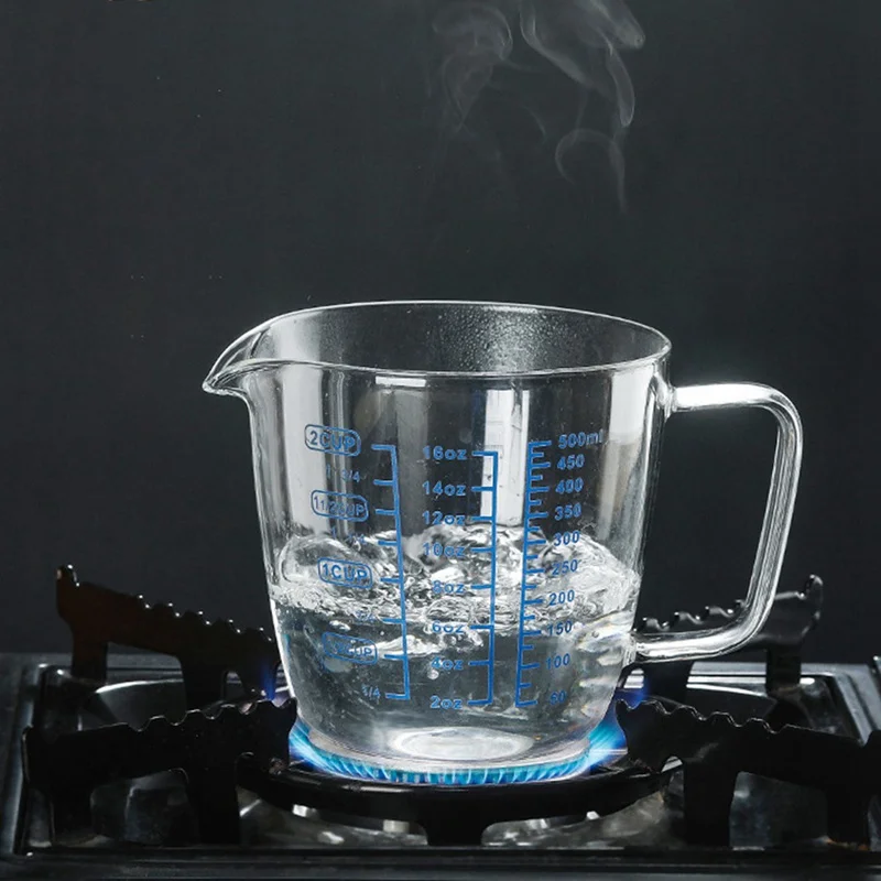 

Кувшин для чая, кофе, для микроволновых печей, безопасная, стеклянная, мерная чашка, молочник, термостойкая стеклянная чашка 250/500 мл, мерный к...