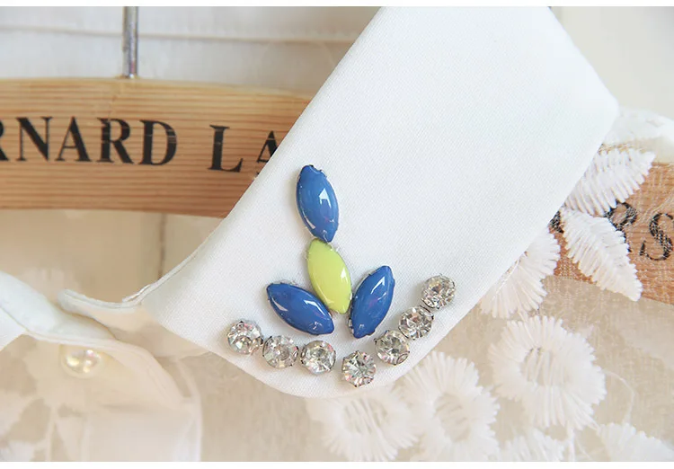 Linbaiway Стразы ложный воротник для женщин кружевной съемный лацкан из