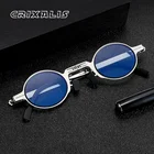 Круглые металлические складные очки для чтения CRIXALIS, женские квадратные компьютерные очки для мужчин, оправа для рецептурных очков, женские UV400