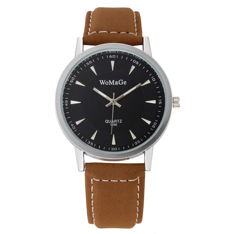 Часы наручные мужские Кварцевые водонепроницаемые с кожаным ремешком|Кварцевые