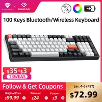machenike k600 bluetooth wireless mechanical keyboard gaming 100 keys white backlight ergonomic design for mac windows
