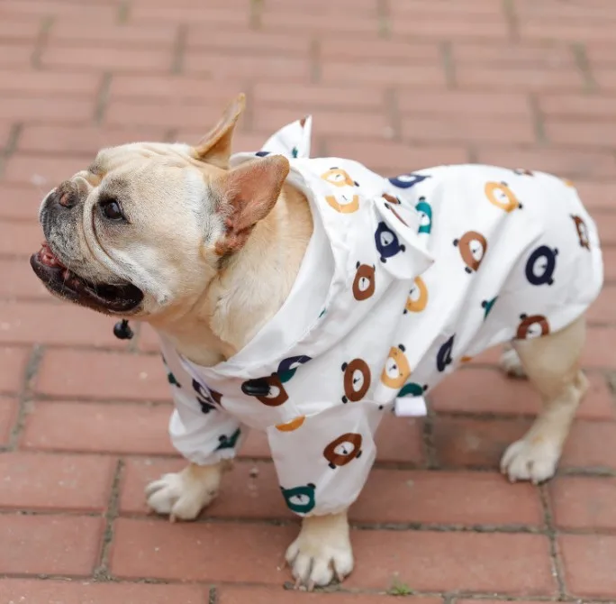 [MPK Dog Poncho] дождевик для французских Бульдогов и Мопсов, для выбора цвета, пожалуйста, обратитесь к картинке вместо слов - Цвет: Черный