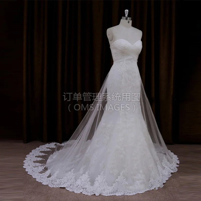 

wuzhiyi wedding Gown floor length vestido de noiva Mermaid wedding dress strapless sweetheart robe de mariee Sleeveless dress
