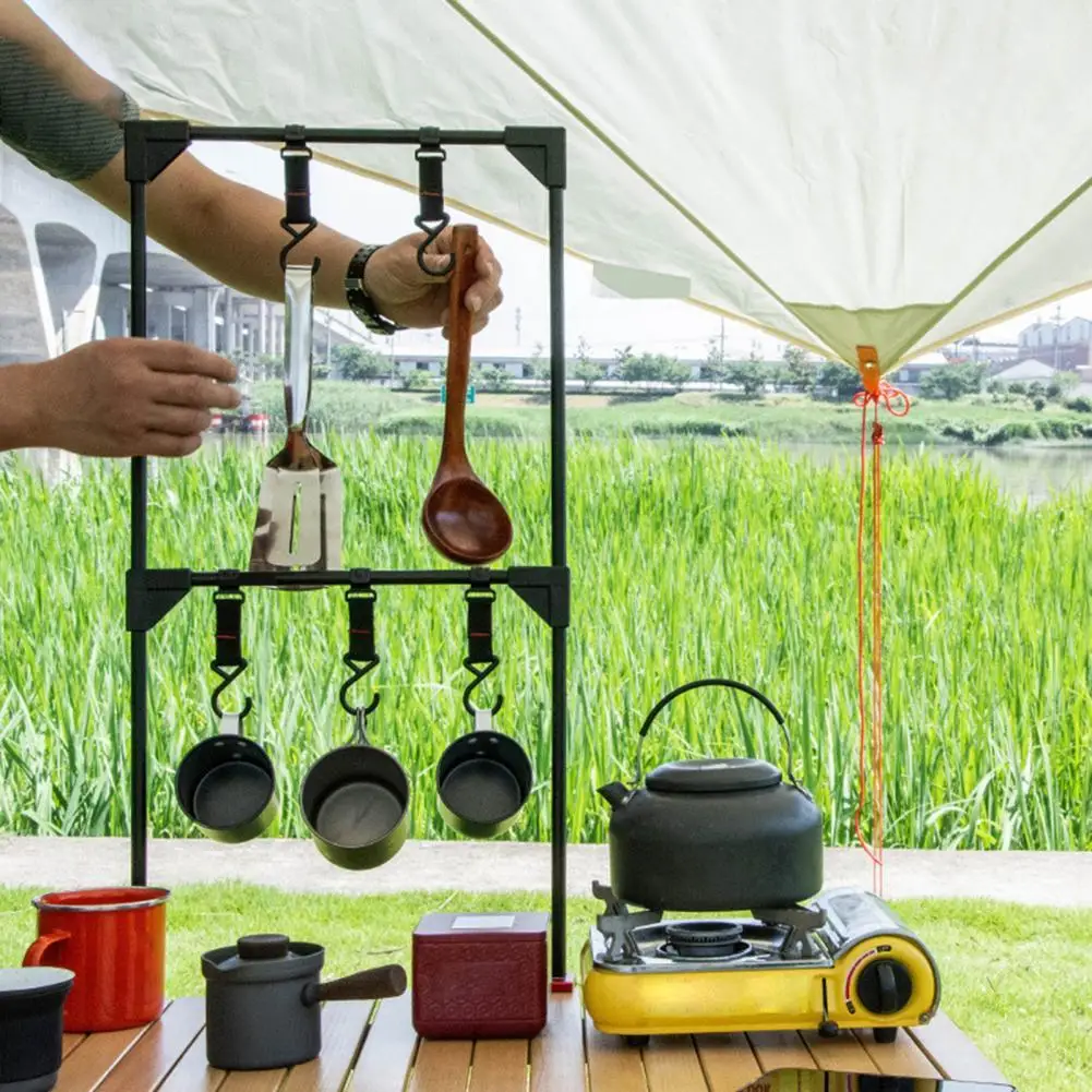 

1 set of aluminum alloy camping rack multi-purpose detachable and reusable storage rack Outdoor picnic camping accessories