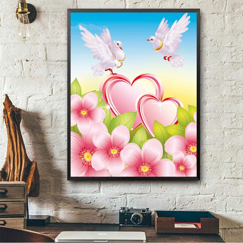 Алмазная живопись мультяшный голубь алмазная вышивка цветы рисунок стразы