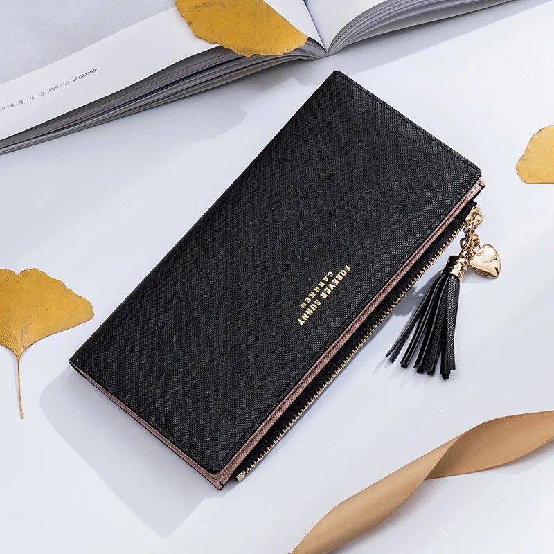 2021 Tassel Wallet Women Long Cute Leather Wallets Zipper Portefeuille Female Purse Clutch Cartera Mujer | Багаж и сумки