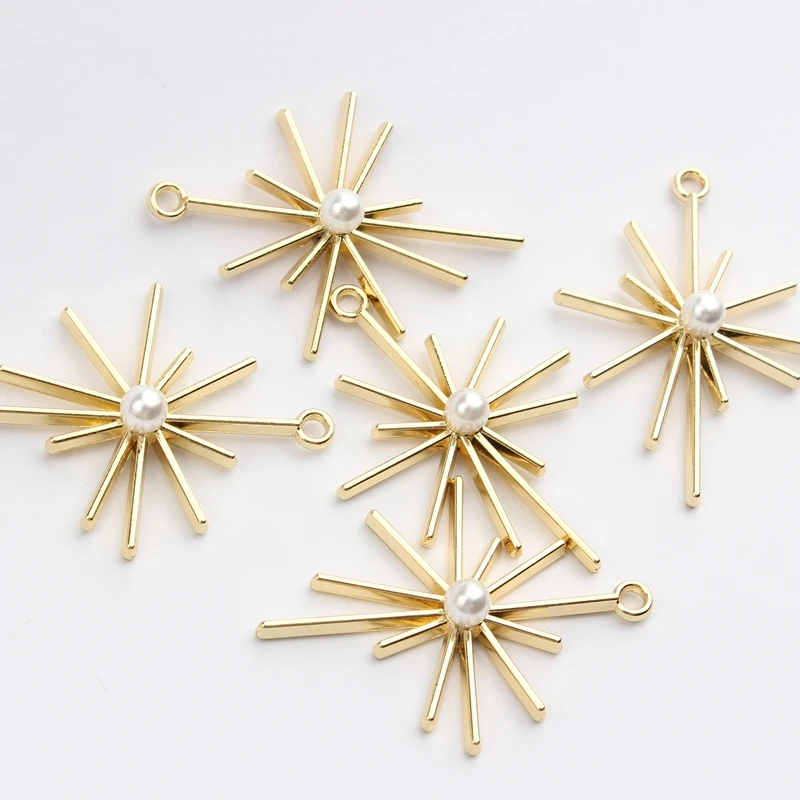 Подвеска из цинкового сплава с золотыми восьмиугольными звездами 6 шт./Лот 31*42 мм